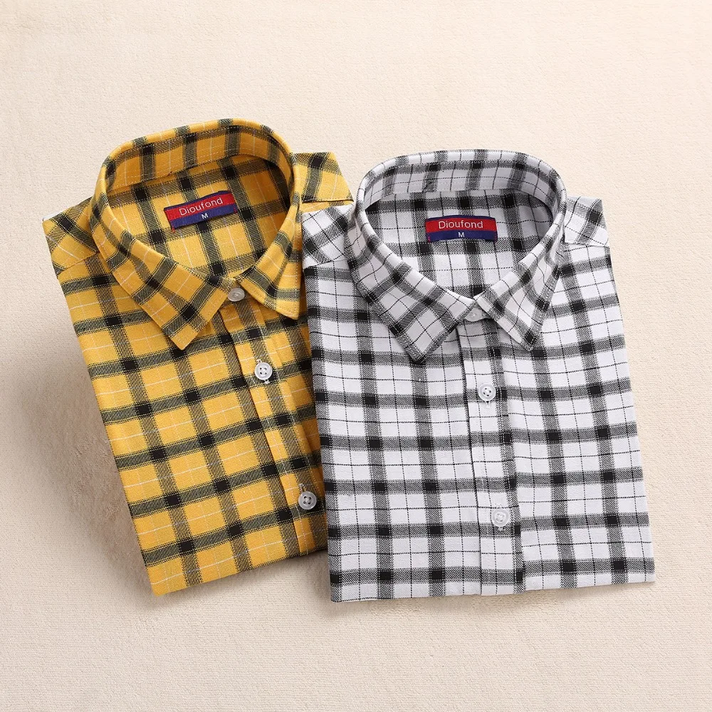 Женская клетчатая блузка хлопковая с длинным рукавом Лидер продаж|shirt ads|shirt brashirt