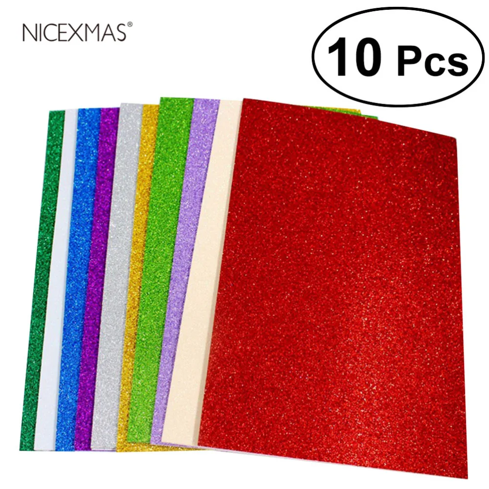 10 шт пенопластовые самоклеящиеся листы покрытые сверкающей золотой пылью для