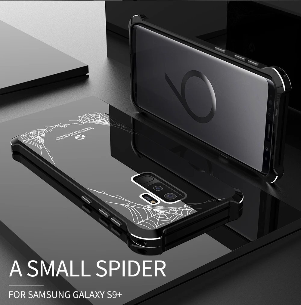 

Aluminum Bumper with Acrylic Back Cover Armor Iron Man Case For Samsung Galaxy S9 Plus Note 9 8 Case Cover Shell Bag