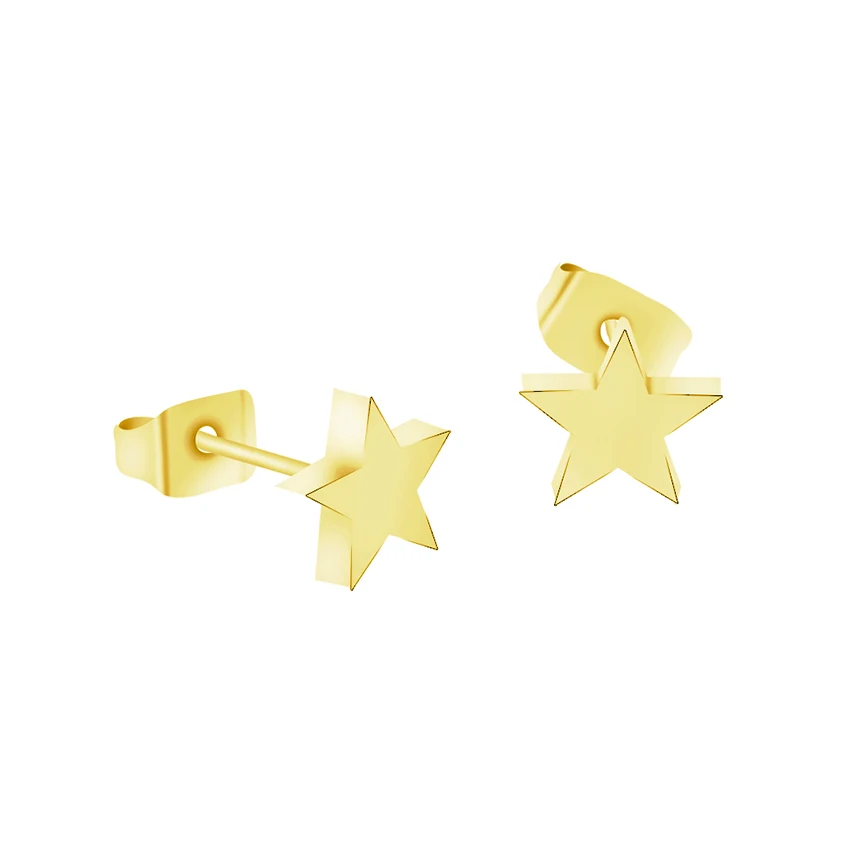 Женские и мужские серьги ICFTZWE простые золотистые из нержавеющей стали ювелирные