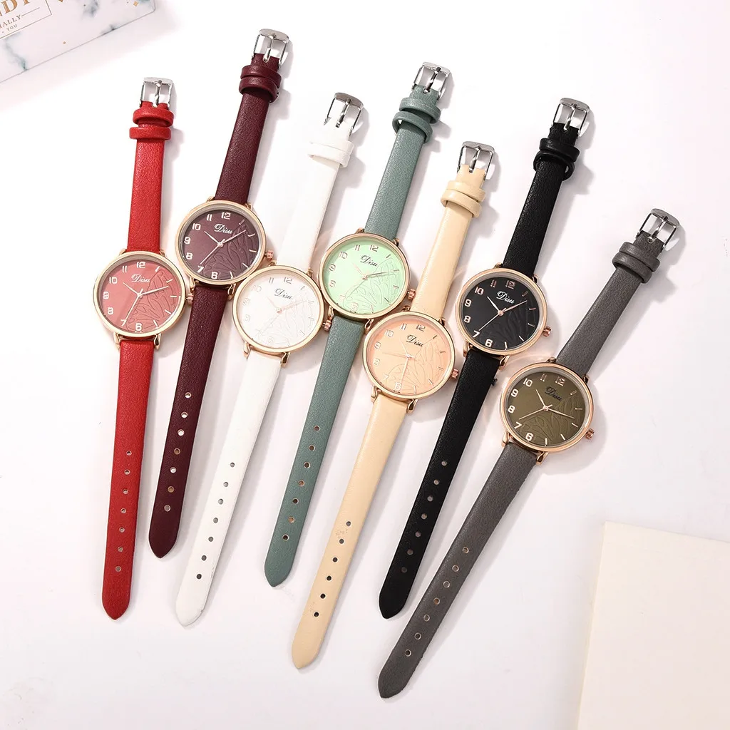 Женские часы с кожаным ремешком кварцевые наручные бабочкой Reloj Mujer Relogio Feminino 2019 |