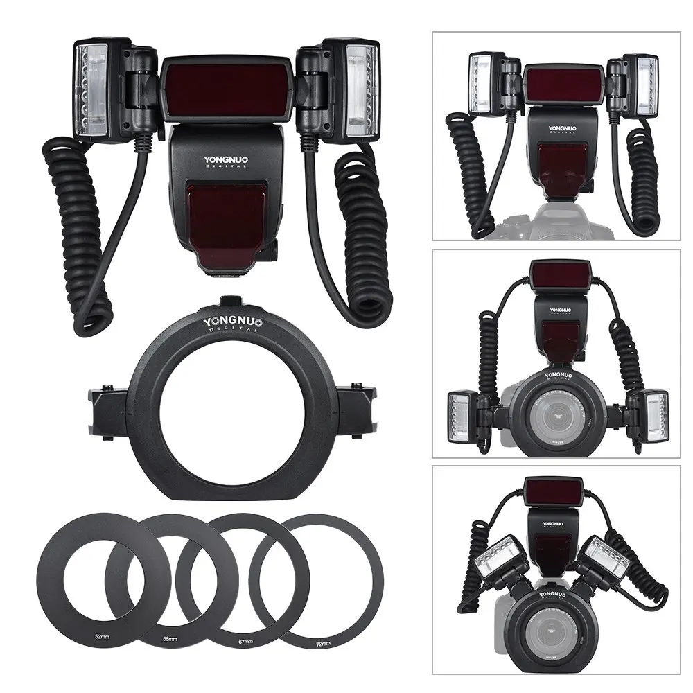 Светодиодная лампа для видеосъемки YONGNUO YN-24EX YN24EX Макро Вспышка Speedlite Macro Twin Lite ttl флэш-макросъемке для Canon 5diii 5DII 5D 6D