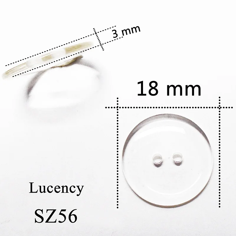 SZ56-18mm 100 шт 8-18 мм глазурь круглые стеклянные прозрачные полимерные пуговицы Белый Черный шитье скрапбукинг для свадьбы женская одежда ручной работы 2 отверстия - Цвет: SZ56-18mm