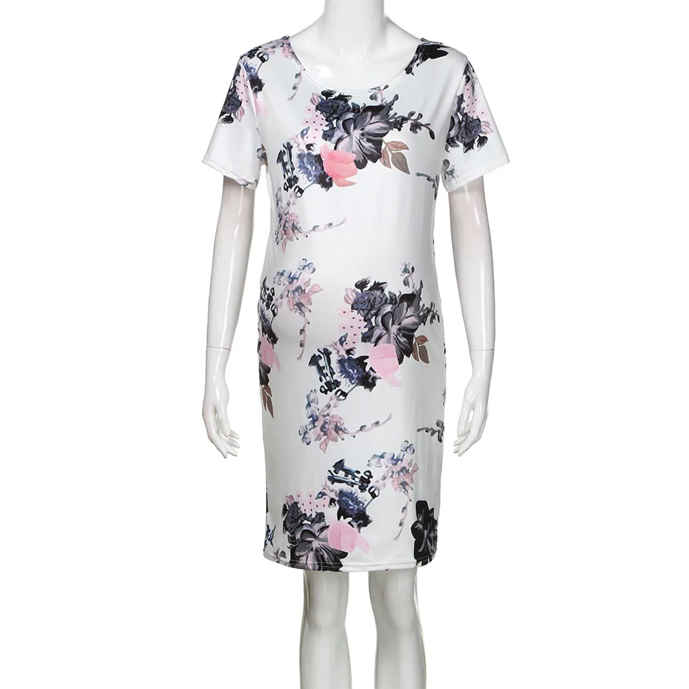 Платье для беременных женщин платье Повседневное с цветочным рисунком Одежда