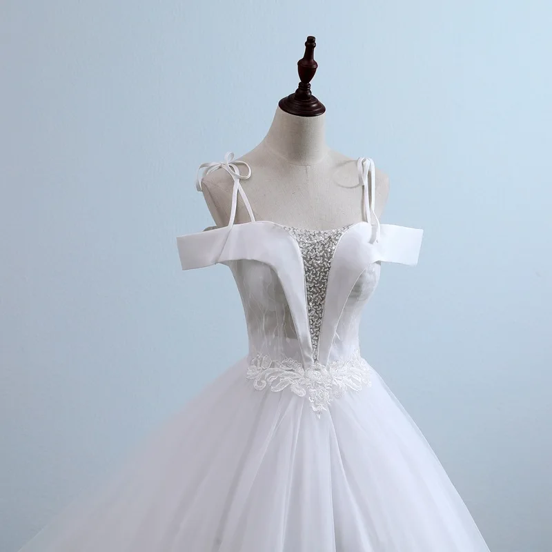 Новое кружевное платье с открытыми плечами и открытой спиной Vestido De Novia блестящее