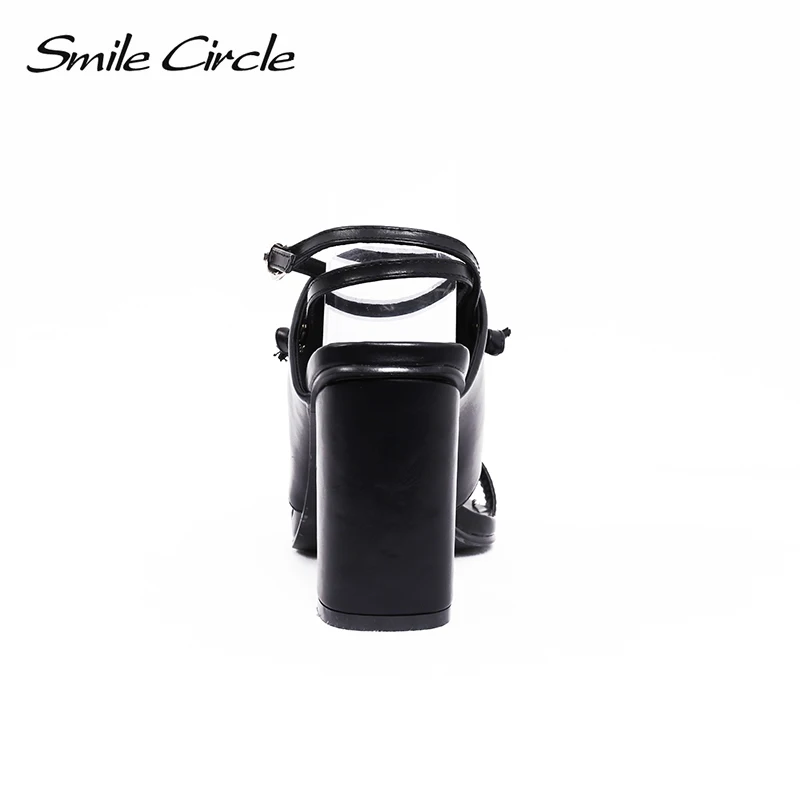Smile Circle/2018 летние сандалии женская обувь с квадратным носком на высоком каблуке