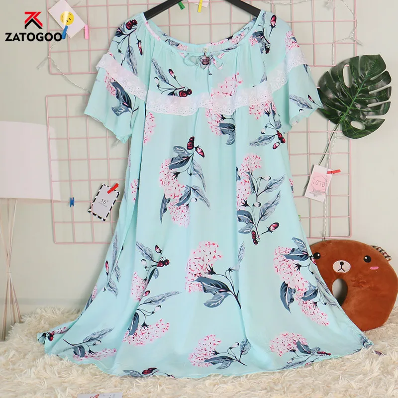 Платье для сна беременных большой размер пеньюар с цветочным принтом Свободная