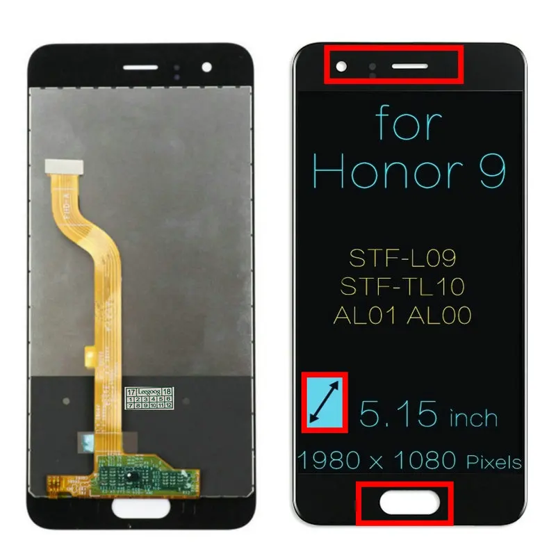 Мифологическая Сенсорная панель lcd для 5,6" huawei Honor 9 Lite Honor 9 5,15" сенсорный экран дисплей мобильного телефона черный белый