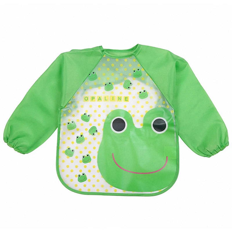 Водонепроницаемый нагрудник с длинными рукавами для кормления детей слюнявчик