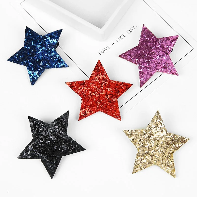 6 шт. детские заколки для волос с пятиконечными звездами