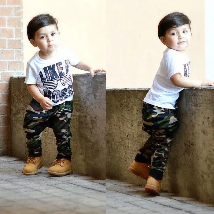 2017 г. Повседневный летний комплект одежды для маленьких мальчиков футболка Топы +