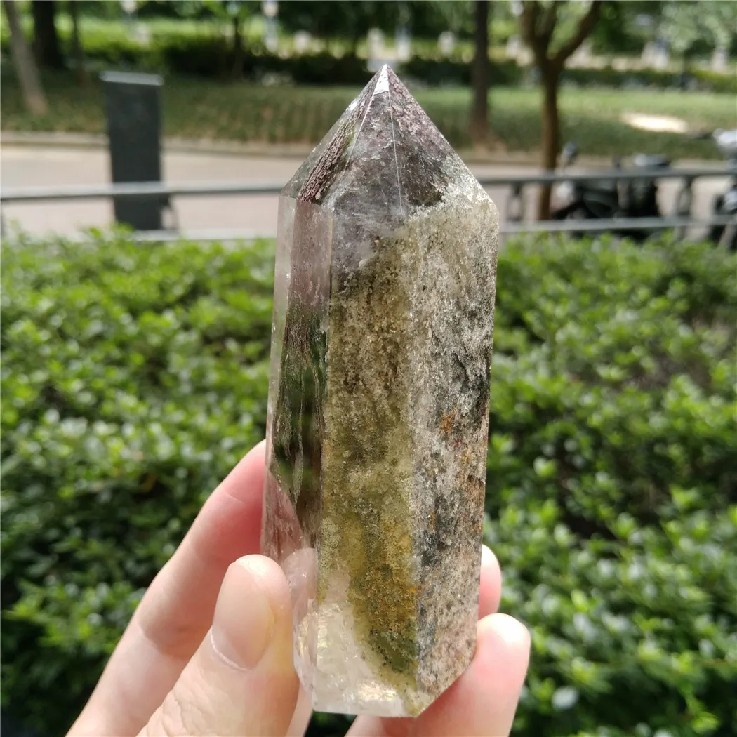 Великолепная кристальная кварцевая палочка Phantom Quartz Point прозрачная башня