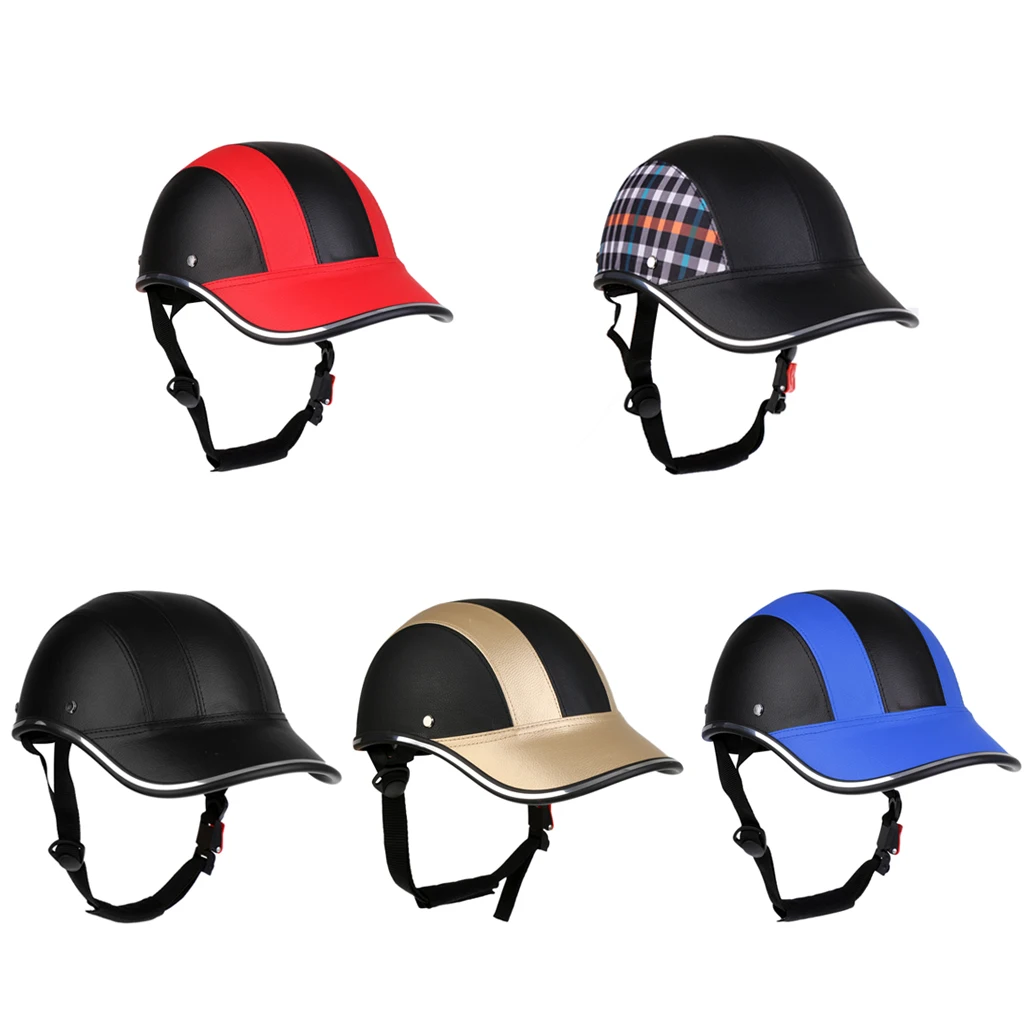 

Motorcycle Cycling Half Open Face Helmet Baseball Cap Foam Padded PU Hat Visor for Climbing Mountaineering Motorcycle Cycling
