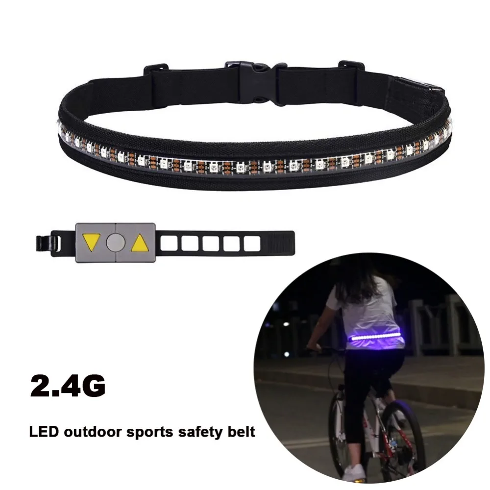 Светодиодный Спорт на открытом воздухе страховочный пояс RGB беспроводной контроль Рулевой свет USB Перезаряжаемый безопасный бег ходьба и езда на велосипеде