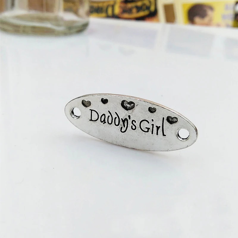 5 шт. высокое качество античное серебро Овальные Подвески Браслет печать буквы