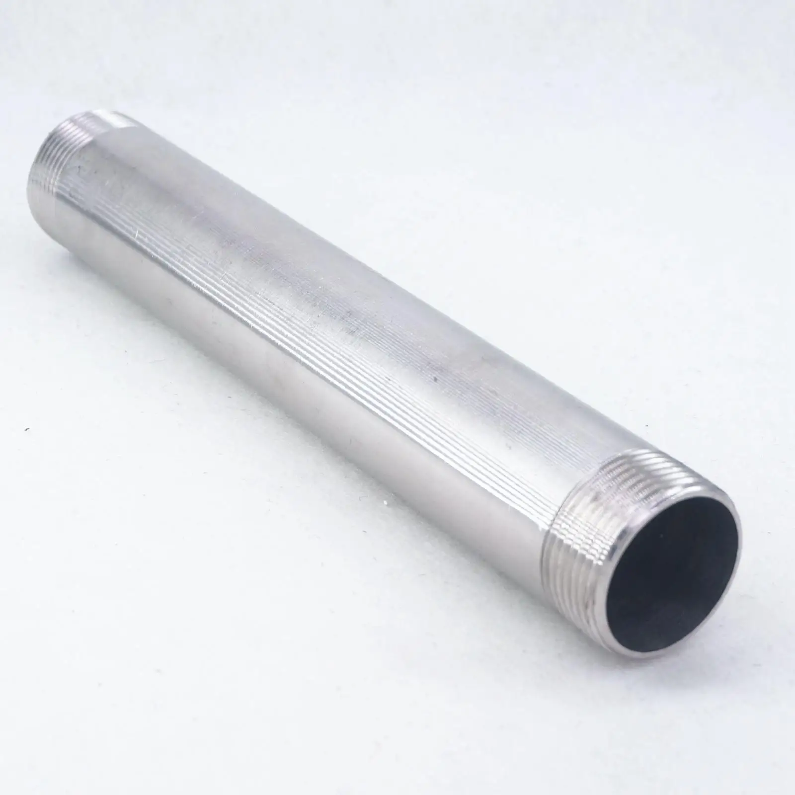 

304 Stainless Steel Long Straight Pipe Fitting Connector Adapter 1-1/4" BSP Equal Male Thread Length 250mm