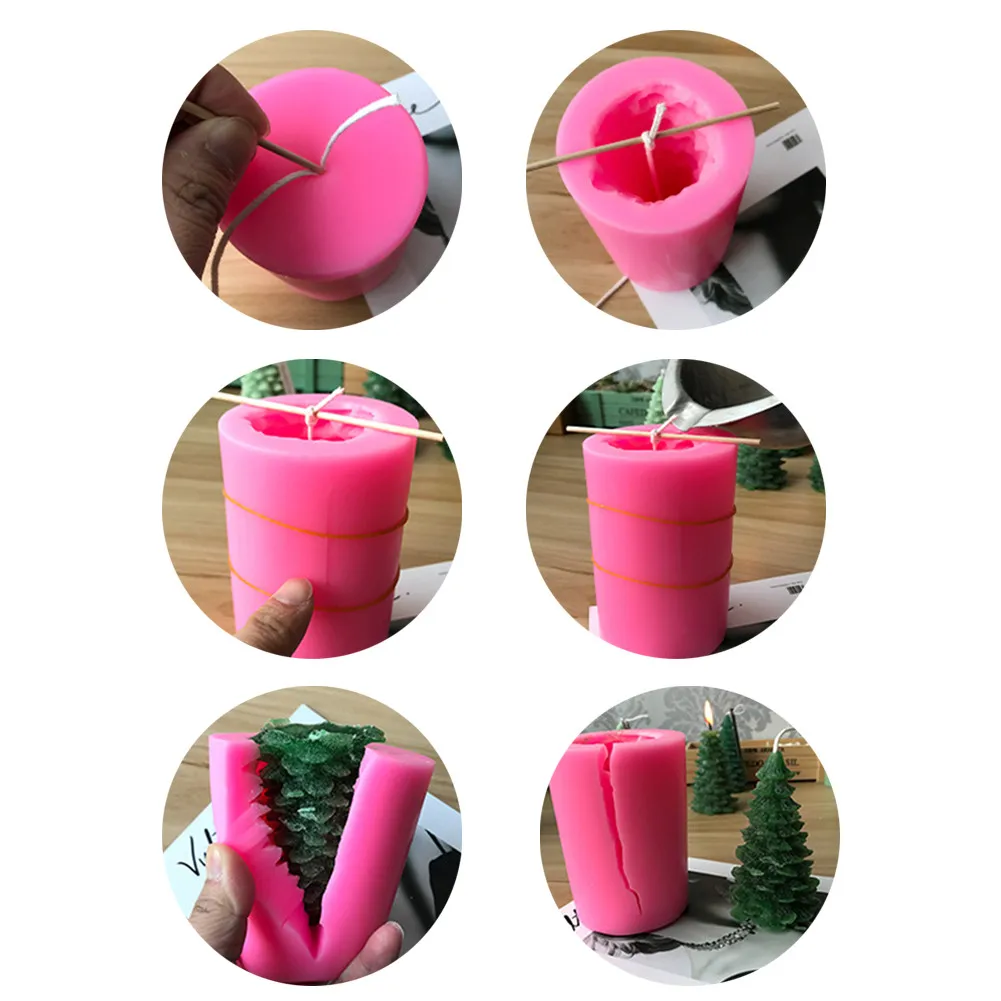 Силиконовая форма 3D Рождественская елка Санта Клаус свеча форма для DIY свеча мыло Рождественский подарок изготовление торта украшение выпечки инструмент