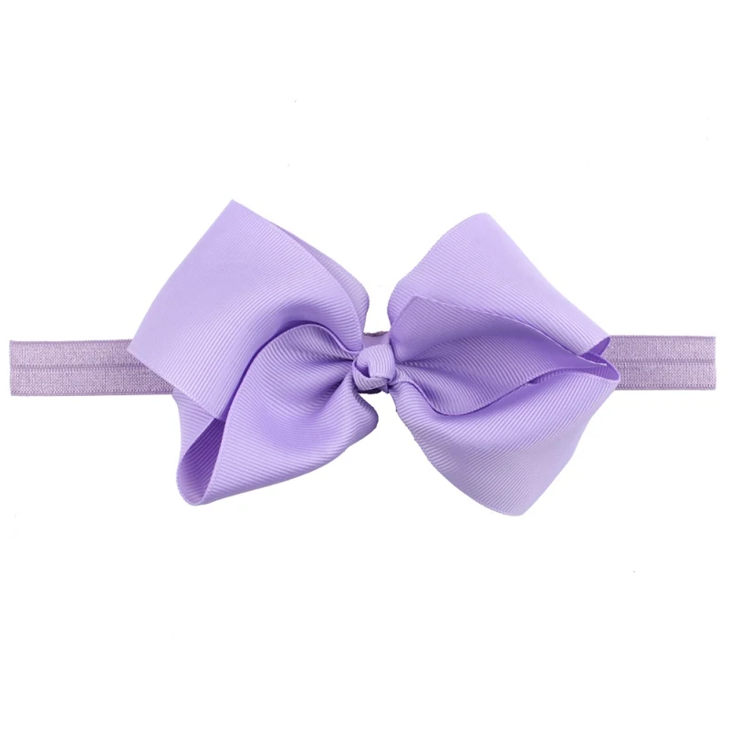 Light Purple Модная одежда для новорожденных; ободки для девочек мягкие эластичные бантом из хлопчатобумажной ткани для ребёнка, лента для волос L07 - Цвет: Light Purple
