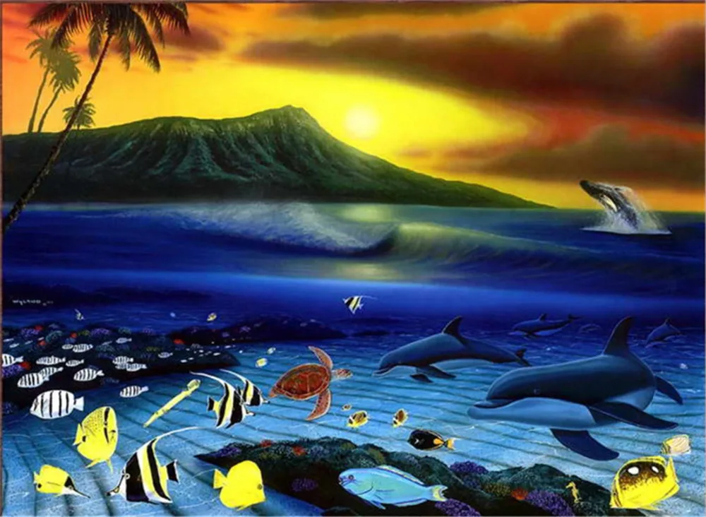 

Home Art Wall Animal In The Wild Sea World Oil Painting Picture Printed On Canvas Home Decoration
