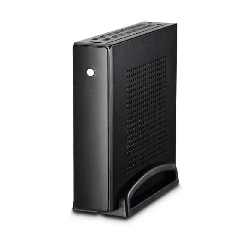 ET-4 тонкие мини ITX Чехлы USB2.0 2,5 дюймов HDD SSD SGCC компьютерный игровой ПК настольный корпус для тонких материнских плат Mini-ITX серии - Цвет: Черный