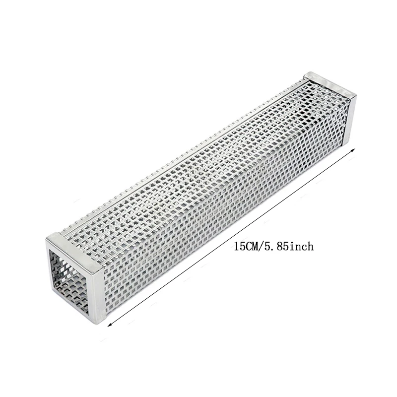 6 inch square Генератор холодного дыма для барбекю, бекона, рыбы, лосося, мяса, гриля, горячего холодного курения, сетка, трубка, генератор дыма, гранулы, щетка и s-крюк - Цвет: 6 inch square
