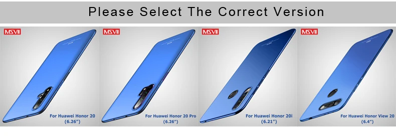 Honor 20 Pro Чехол Msvii Тонкий матовый чехол для huawei Honor 20 10 Lite 20i Чехол Жесткий PC чехол для huawei Honor View 20 V20 чехол s