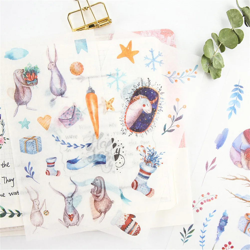 6 шт./лот бумажные стикеры клейкие наклейки канцелярские украшения сделай сам