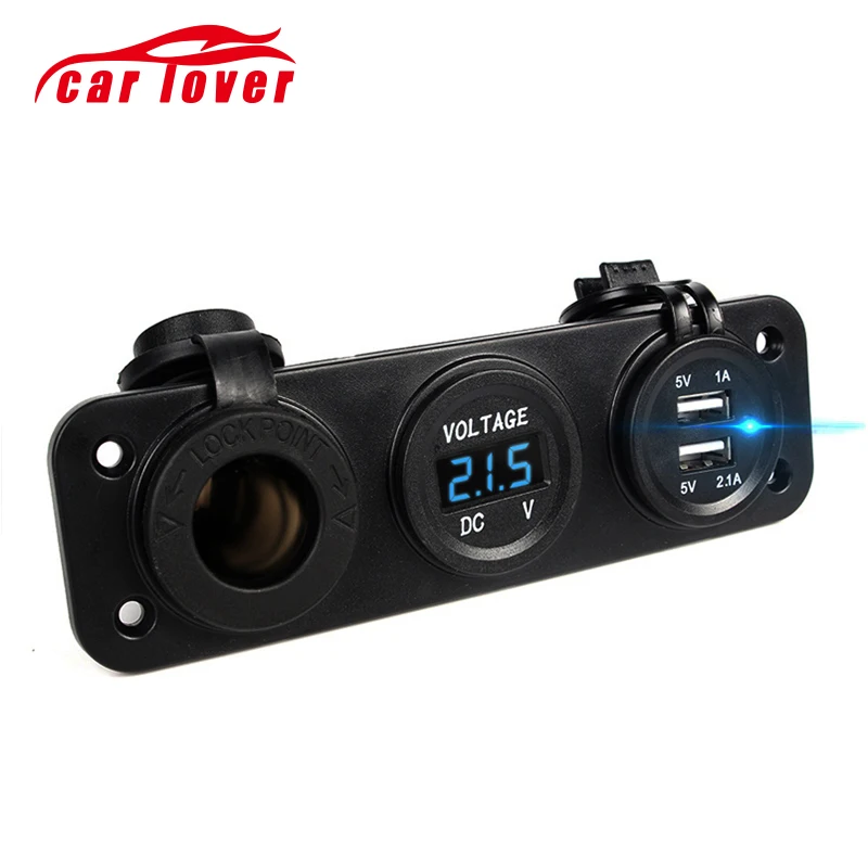 Двойной USB мотоциклетный прикуриватель автомобильный зарядное устройство +