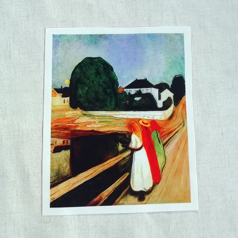 Edvard Munch картина хлопчатобумажная ткань лоскутное Скрапбукинг для