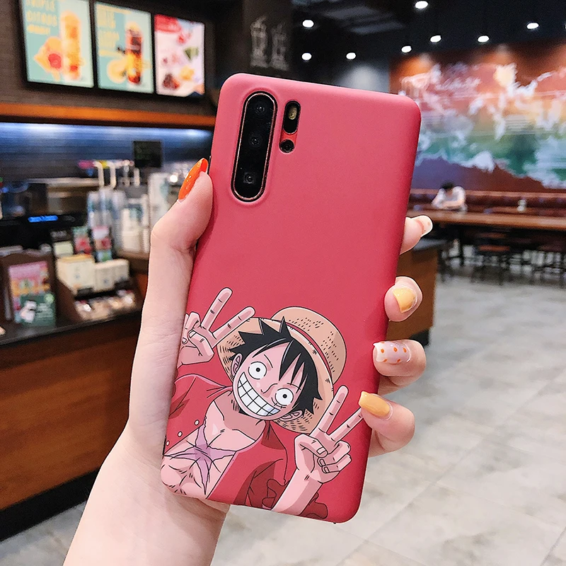 Cartoon Cases for Huawei P30 P20 Lite Mate20 Pro Luffy one piece frosted IMD hard cover for Honor 10 20 20Pro Nova 3 3i 4 5Pro