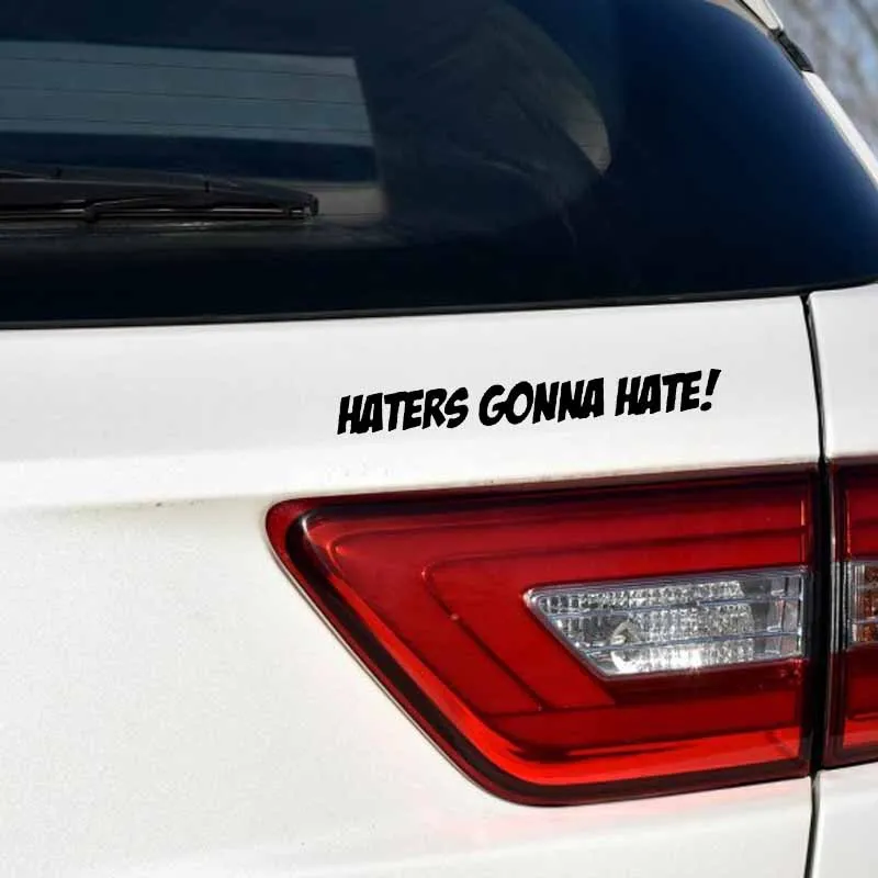 YJZT 12 6 х1 4 см Виниловая наклейка с надписью HATERS HATE цвет черный/серебристый |