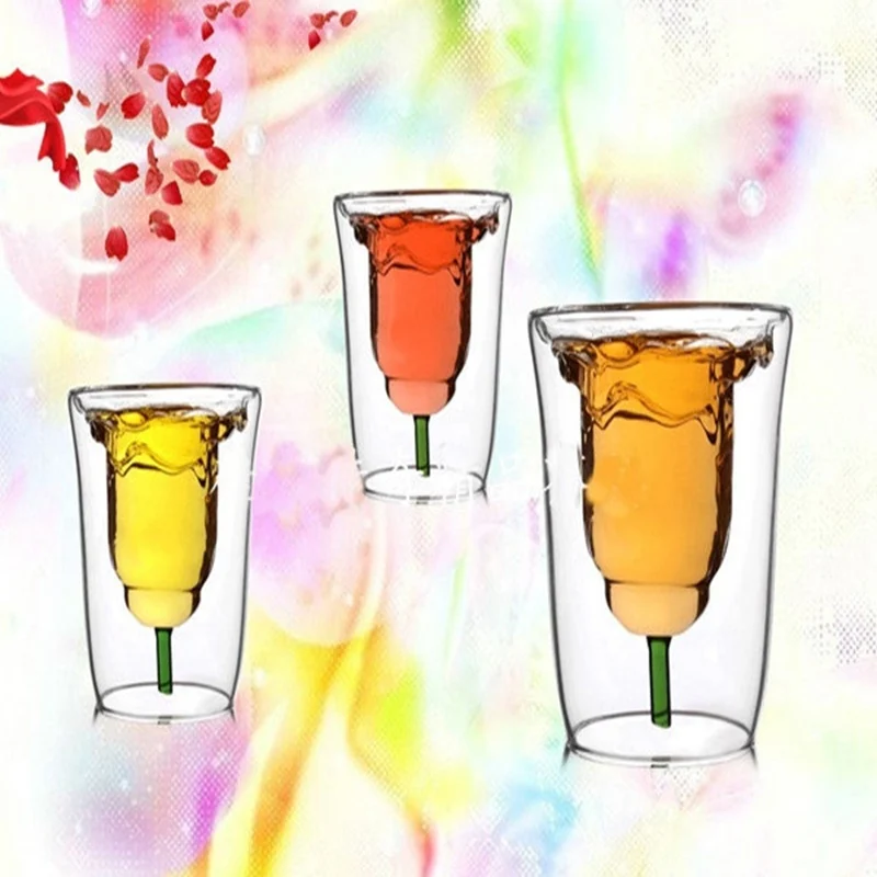 180 мл в форме цветка с двойными стенками роза термостойкие Кофе пива Чай кружка