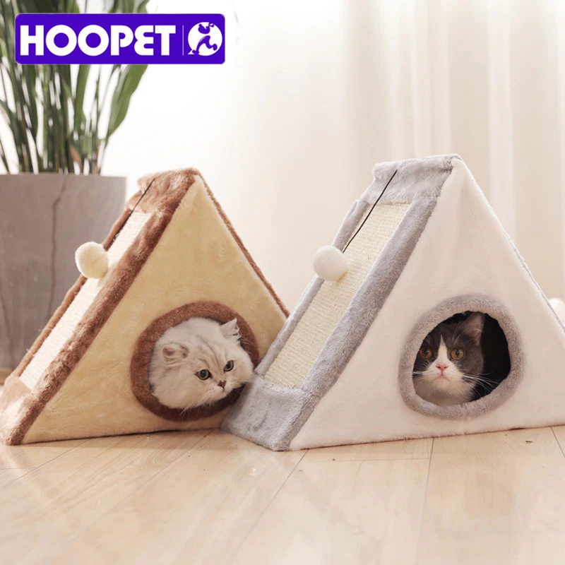 Collapsible Pet Cat House Warm Soft Bed Cute Sandwich Shape Cave Furniture with Scratch Board For Cats | Дом и сад