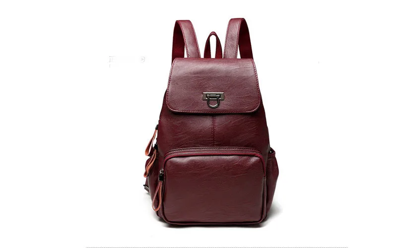 Модный женский рюкзак из натуральной кожи на молнии и сумки через плечо Mochila, школьные сумки для подростков, большой черный рюкзак для ноутбука