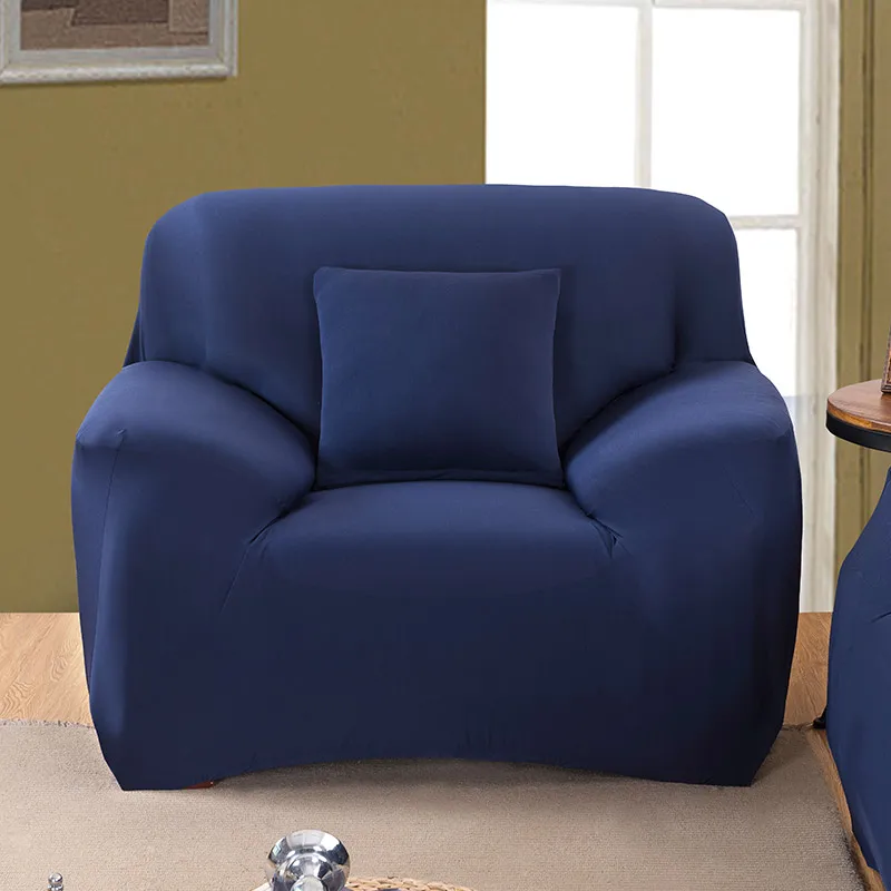 Navy blue Растягивающийся чехол для кресла, дивана, гостиной, 1 диван, чехол для дивана, одноместная мебель, диване, чехол для кресла, эластичный - Цвет: Navy blue