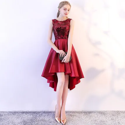 wine red Это YiiYa коктейльные платья, элегантные вечерние платья до колен с круглым вырезом, расшитые блестками, королевское торжественное платье на молнии сзади, E406 - Цвет: wine red