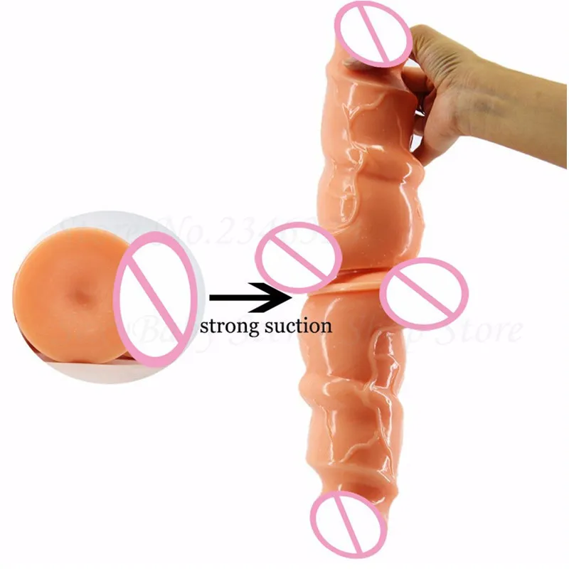 Огромный фаллоимитатор с присоской большой реалистичный пенис ребристый