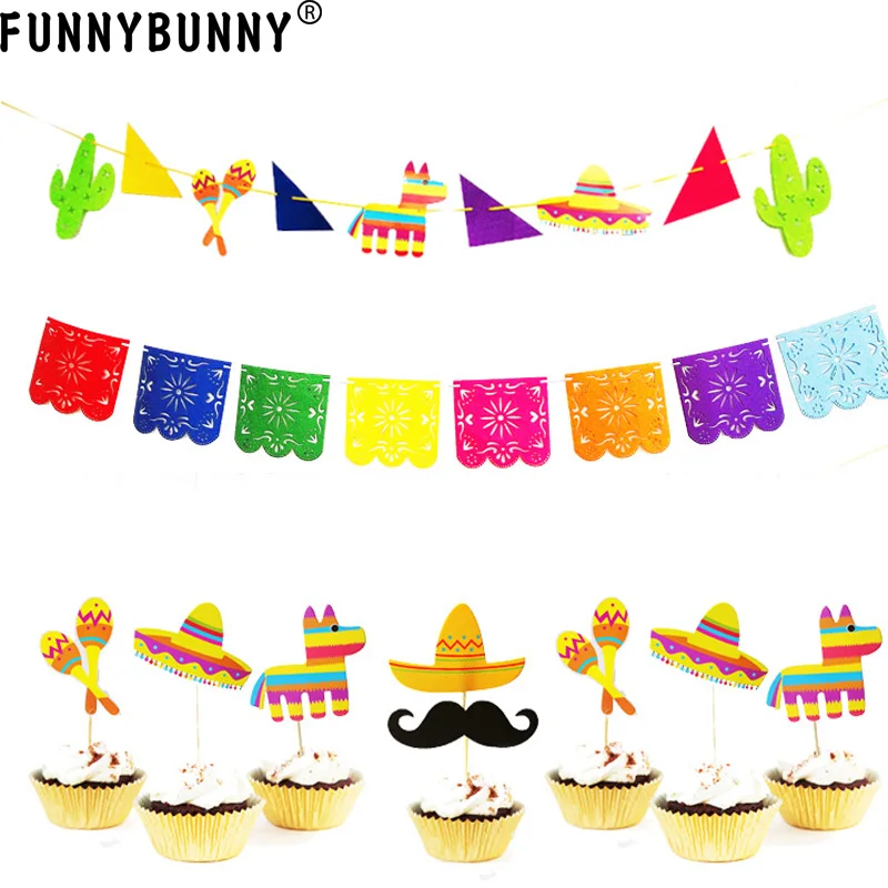 FUNNYBUNNY Pinata Тема Вечеринка Pull Flower Альпака бумага Flag красочный Rave вечеринка с днем