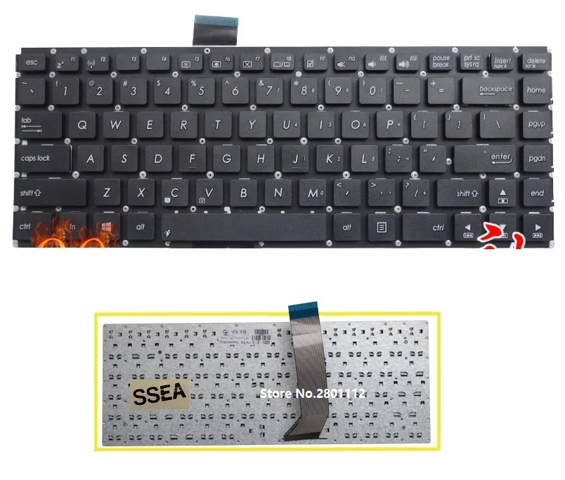Клавиатура для ноутбука Asus X402/X402C/X402CA/S400CB/S400C/F402C/S400/S400CA без рамки|keyboard for asus|laptop