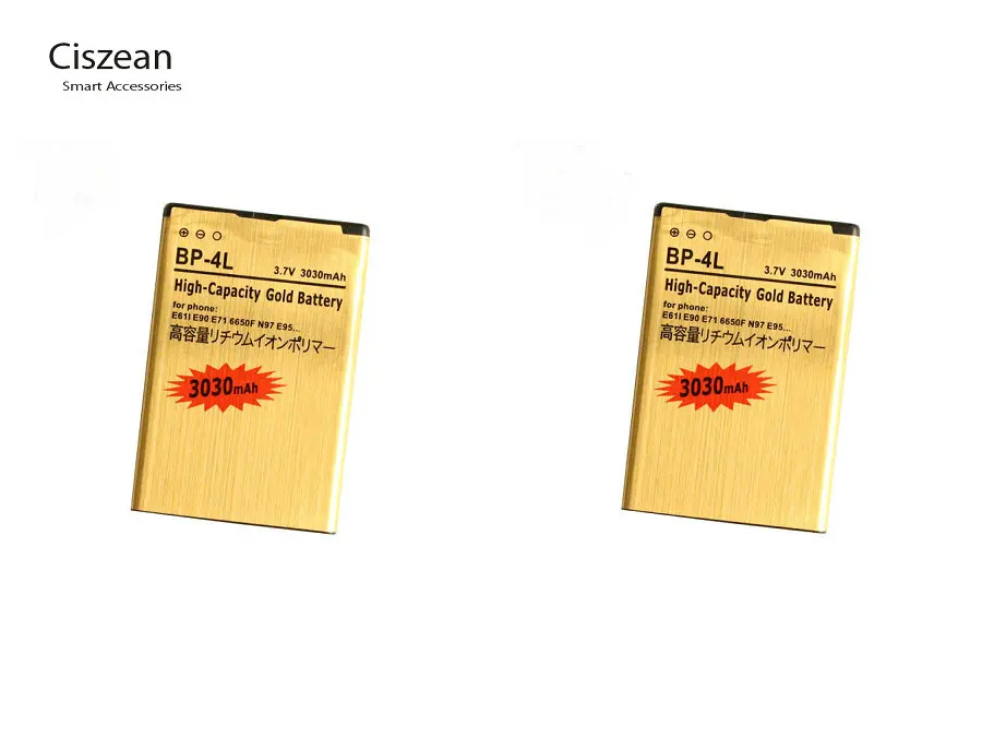 2x3030mAh BP 4L Золотая сменная батарея для Nokia E61i E90 6650/F/T E63 E71/X E72 E73 N97 E95 6790 E52 E55 6760 N97i