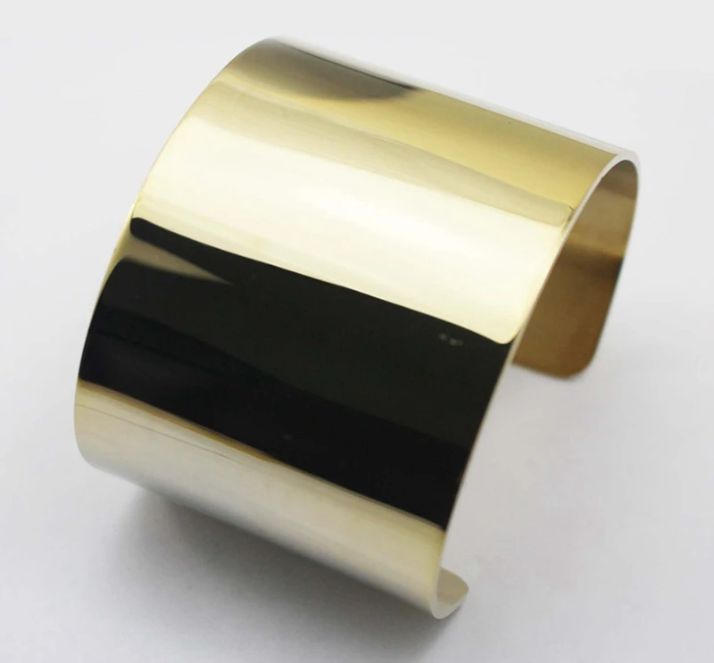 Модный Широкий Браслет манжета желтого и золотого цвета браслет из нержавеющей