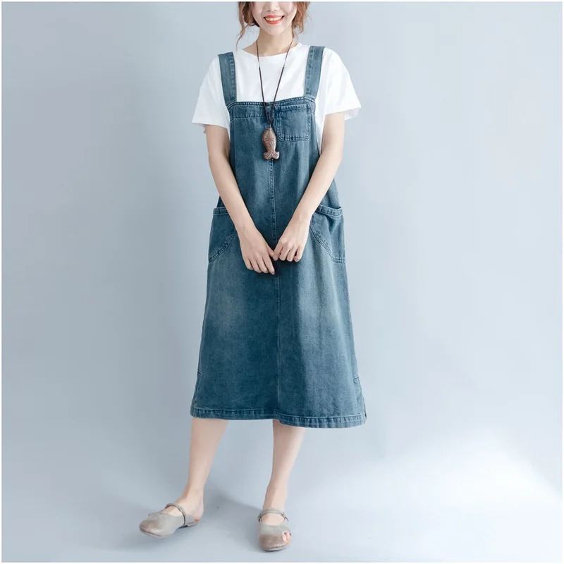 Женское джинсовое платье сарафан Pinafore новинка 2018 уличная одежда без рукавов