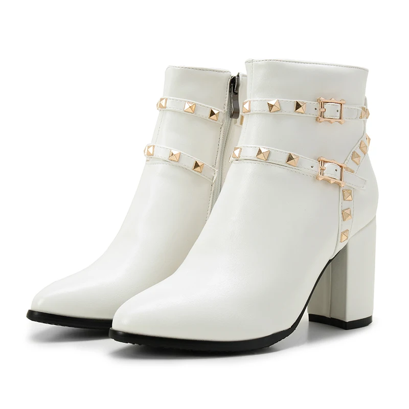 2018 Новое поступление Модные женские ботильоны на высоком квадратном каблуке с