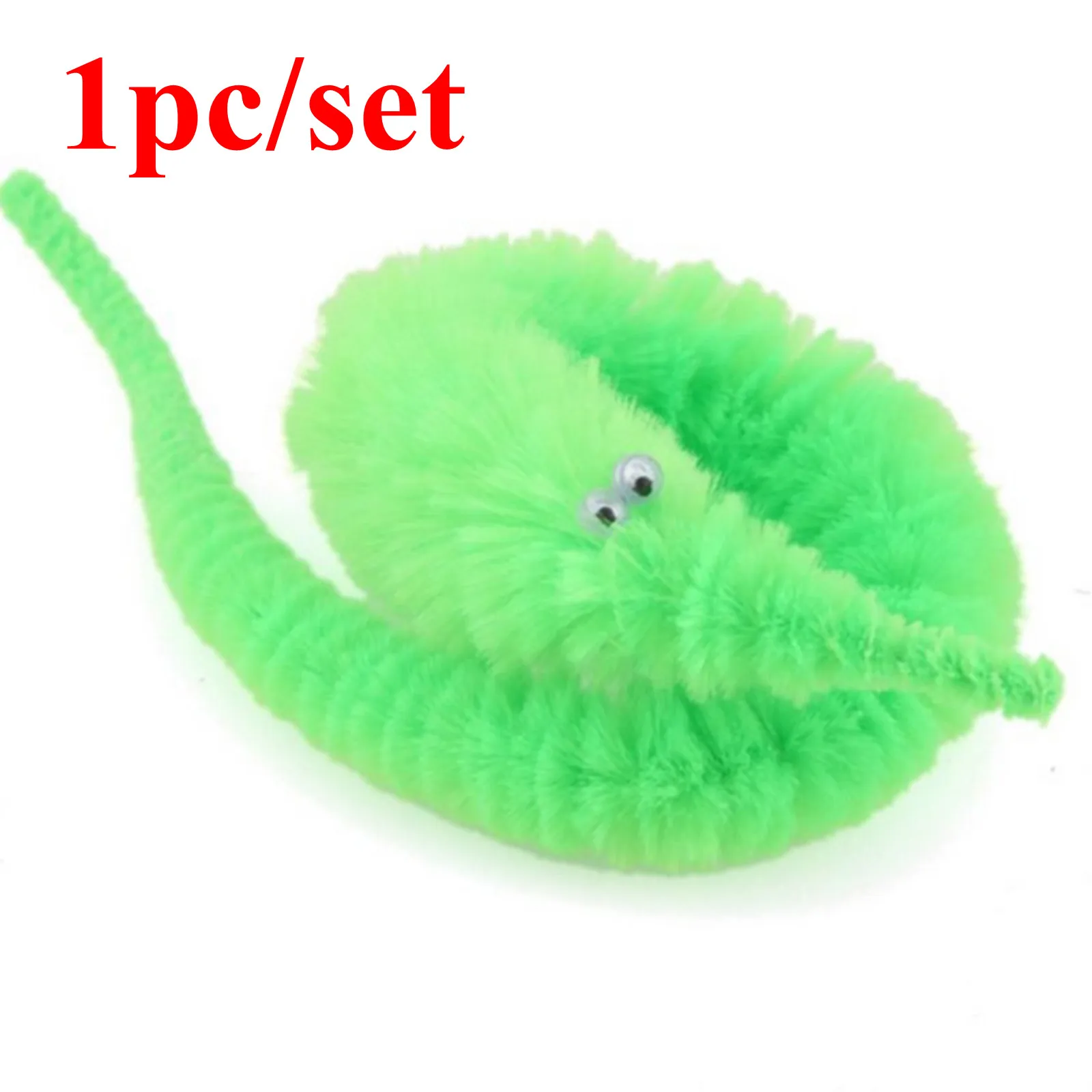 Зеленый 10/6/1 pcs Funny Toys Magic Trick Twisty Fuzzy Worm Kids Cartoon Animals Toys Bile Pussy Mr Fuzzy Street Dolls Blister Card - Цвет: Зеленый