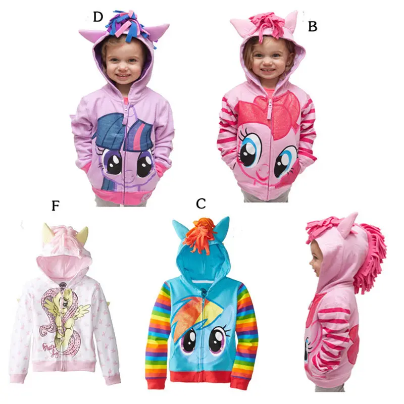 2018 My cute Girls Clothes little ponys Children Outerwear Kids Jackets Coat Hoodies Clothing Brand Baby Child Wear 3-8Y | Детская