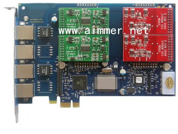 AEX410 с 2FXO &amp 2 FXS PCI express Asterisk карты для IP PBX elastix trixbox |