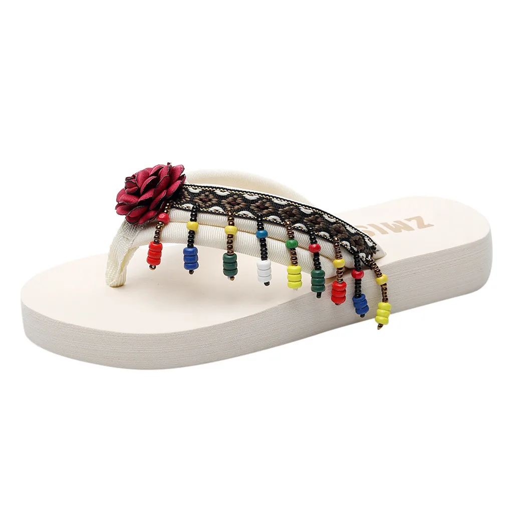 SAGACE/женские летние шлепанцы на низком каблуке Пляжные танкетке в богемном стиле