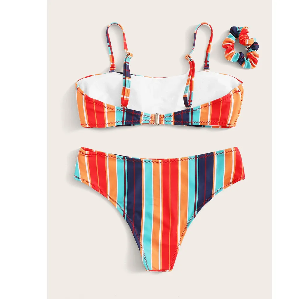 Женский комплект из двух предметов с принтом радуги топ трубочкой сексуальный