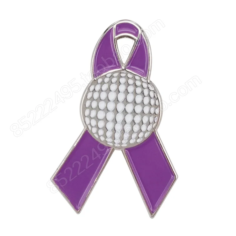 

General Cancer Awareness Golf Ball Lavender Ribbon Lapel Pins