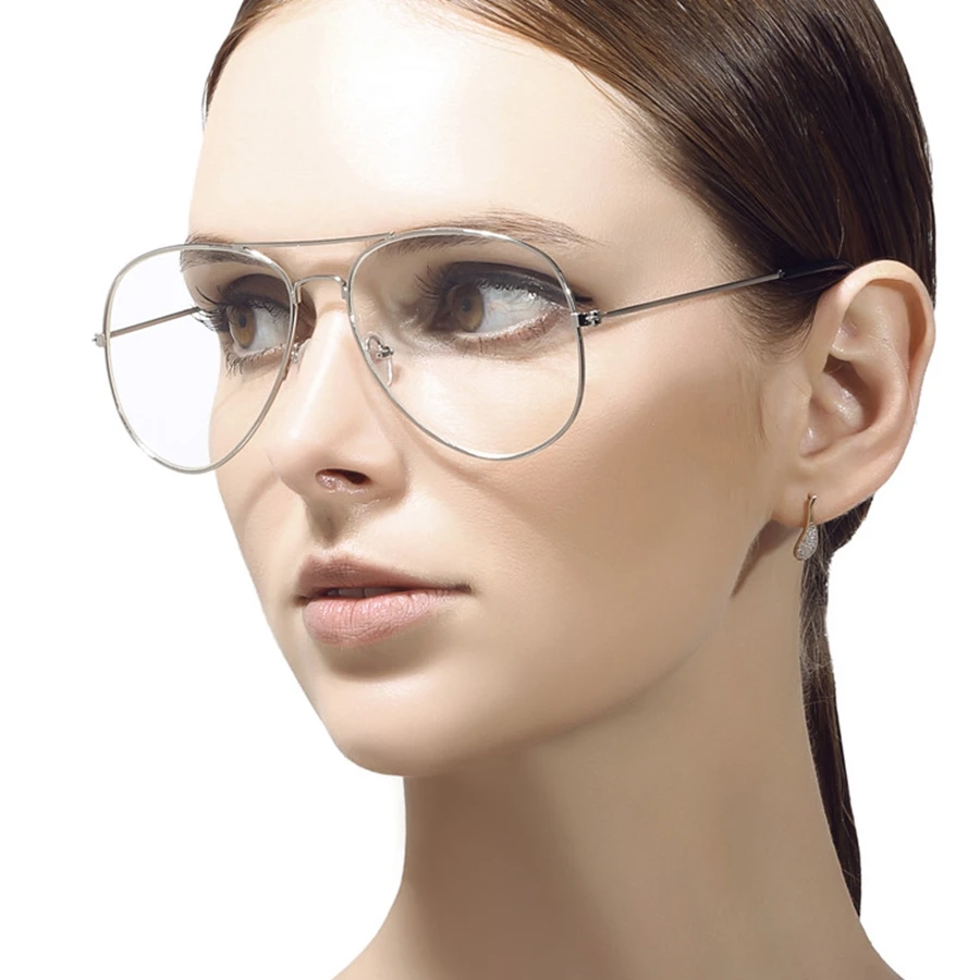 CLEAR LENS GOLD AVIATOR GLASSES Clear aviator glasses, Fashion eye glasses, Gold
